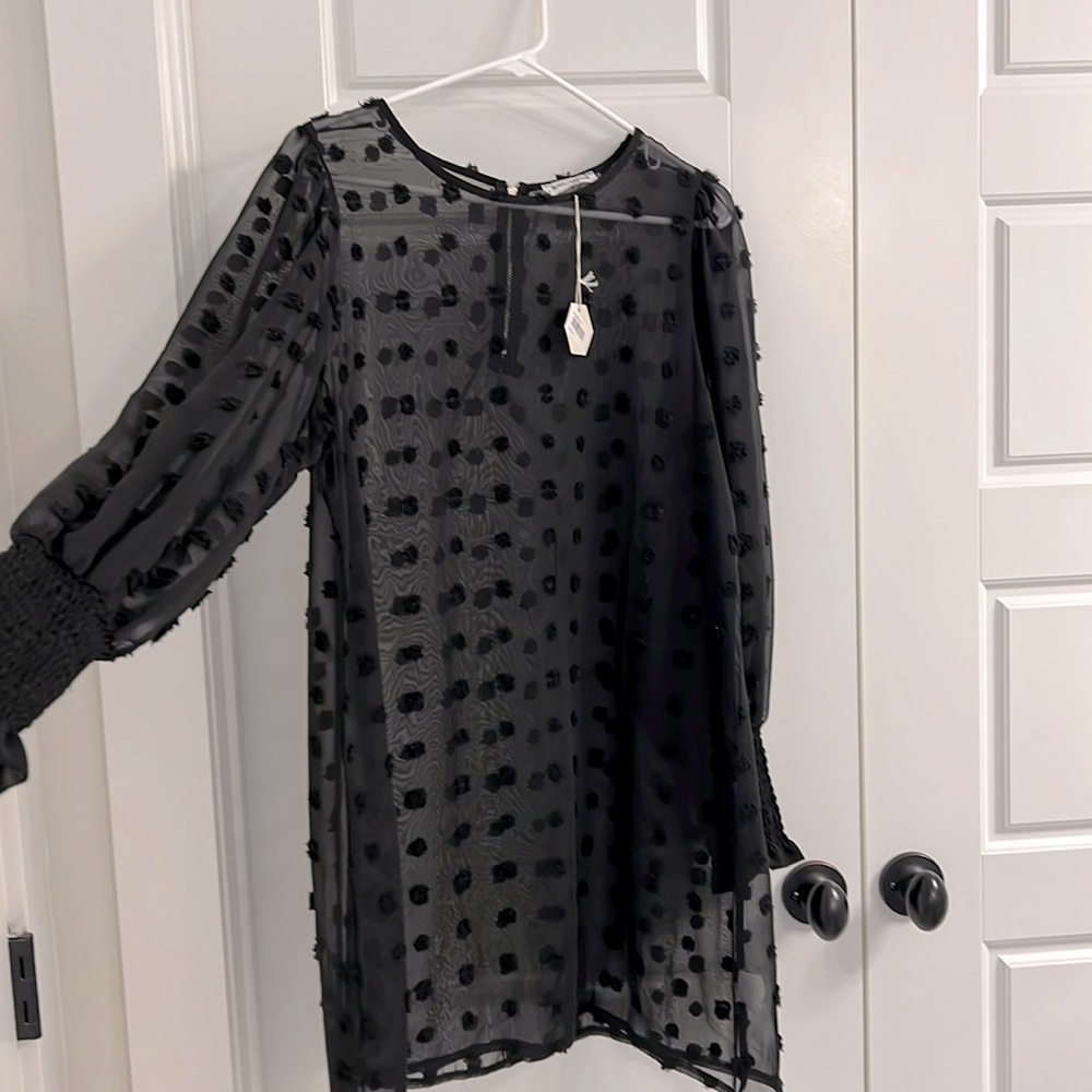 NWT sheer black dress
